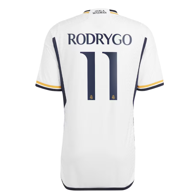 Real Madrid Home Adidas 2023-24 with Rodrygo 11 printing Player Jersey- White