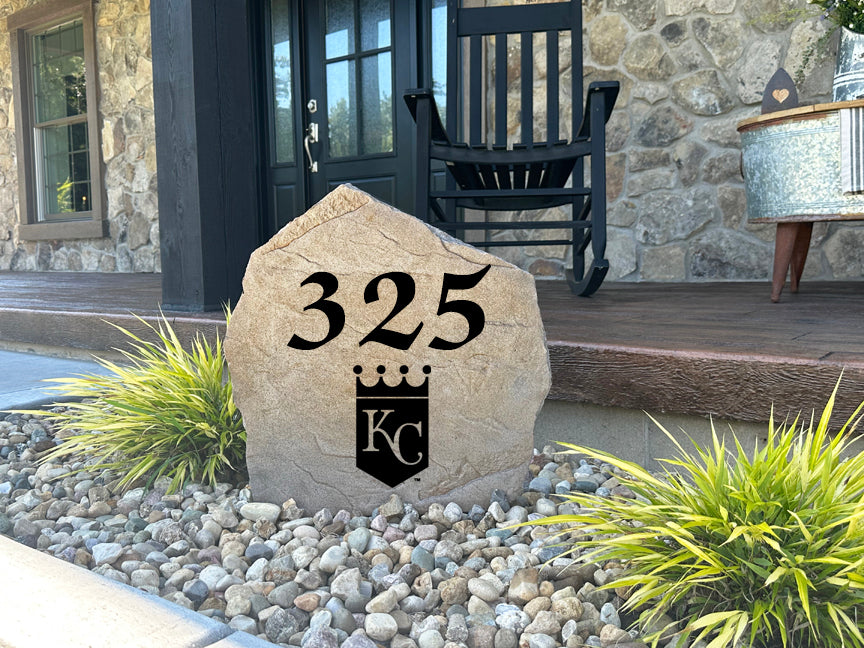 Kansas City Royals Design-A-Stone Landscape Art Address Stone