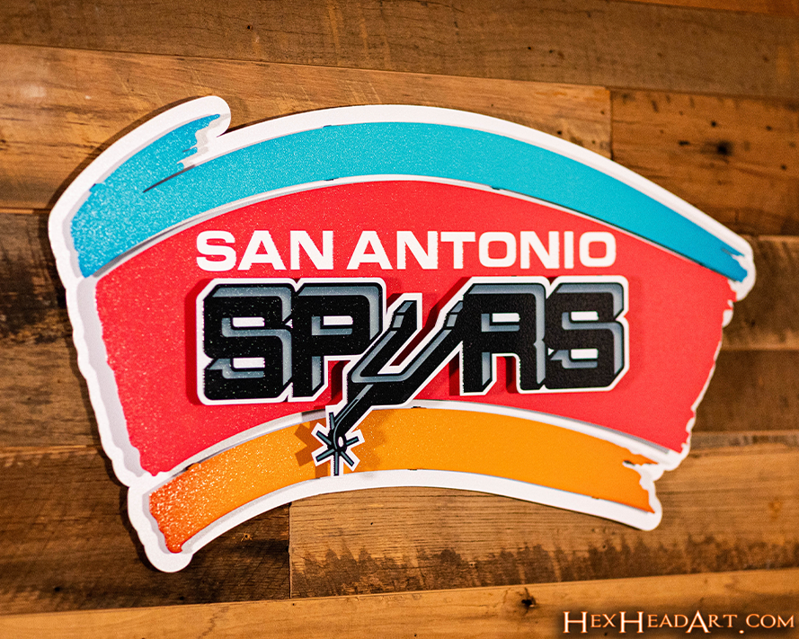 San Antonio Spurs "1989-2002" 3D Vintage Metal Wall Art