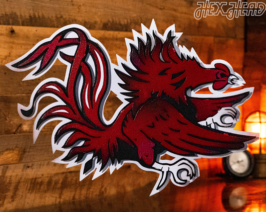 South Carolina Gamecocks 3D Vintage Metal Wall Art