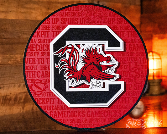 South Carolina Gamecocks CRAFT SERIES 3D Embossed Metal Wall Art