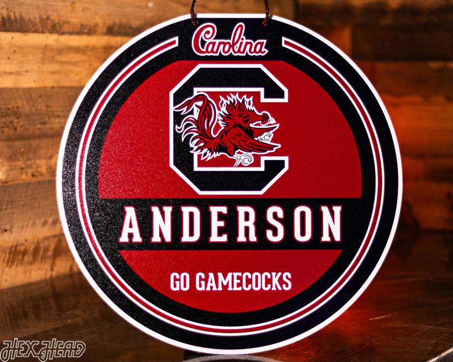 South Carolina Gamecocks Personalized Monogram Metal Art