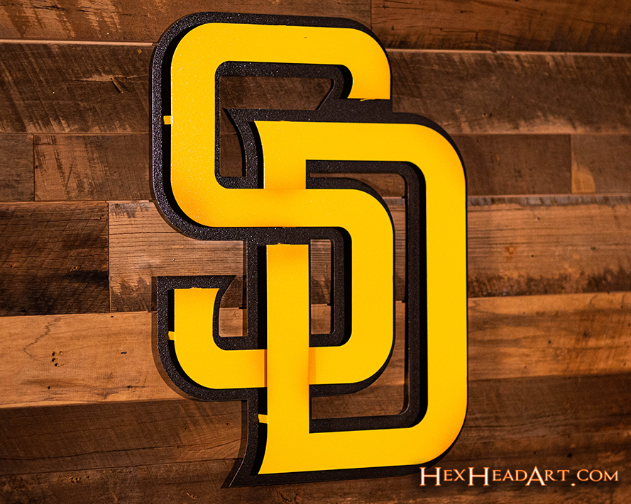 San Diego Padres "SD" 3D Vintage Metal Wall Art