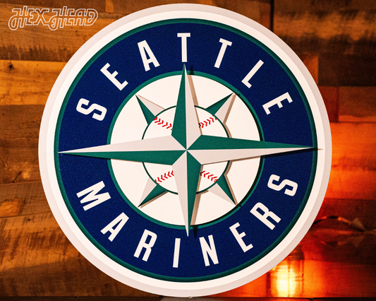 Seattle Mariners Crest 3D Metal Wall Art