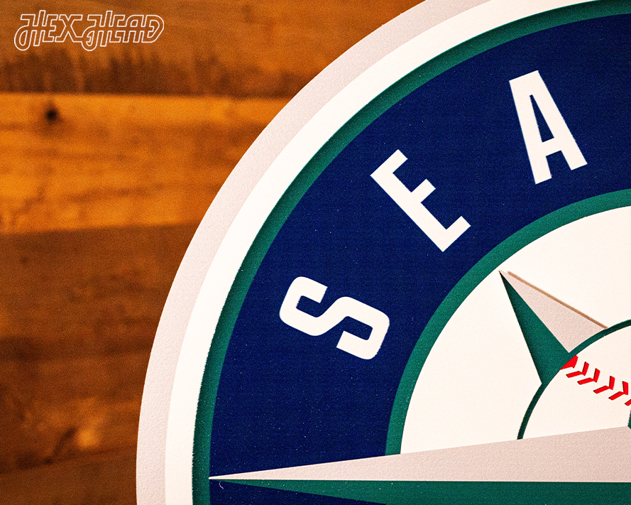 Seattle Mariners Crest 3D Metal Wall Art