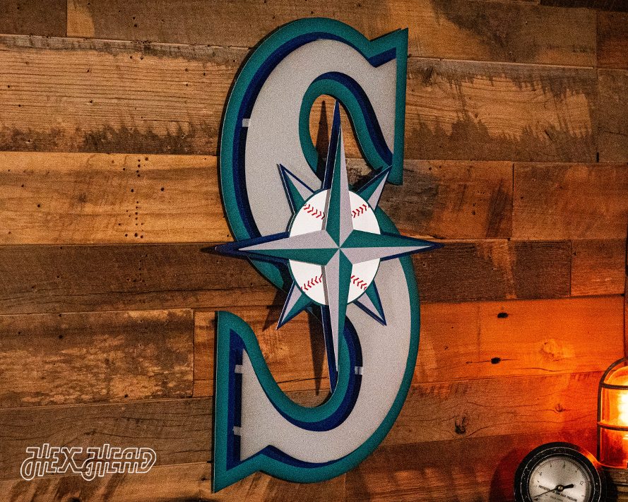 Seattle Mariners Retro "S" 3D Vintage Metal Wall Art