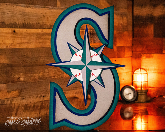 Seattle Mariners Retro "S" 3D Vintage Metal Wall Art