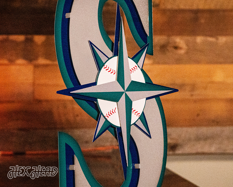 Seattle Mariners Retro "S" 3D Vintage Metal Wall Art