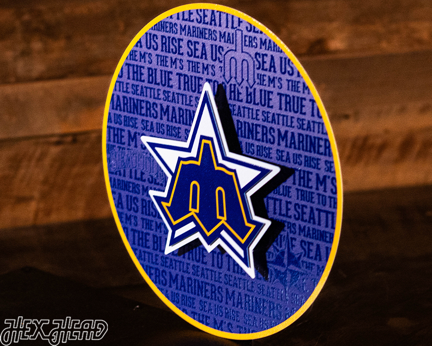 Seattle Mariners CRAFT SERIES 3D Embossed Metal Wall Art