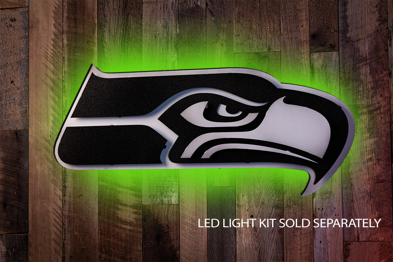 MONOCHROME - Seattle Seahawks Mascot 3D Vintage Metal Wall Art