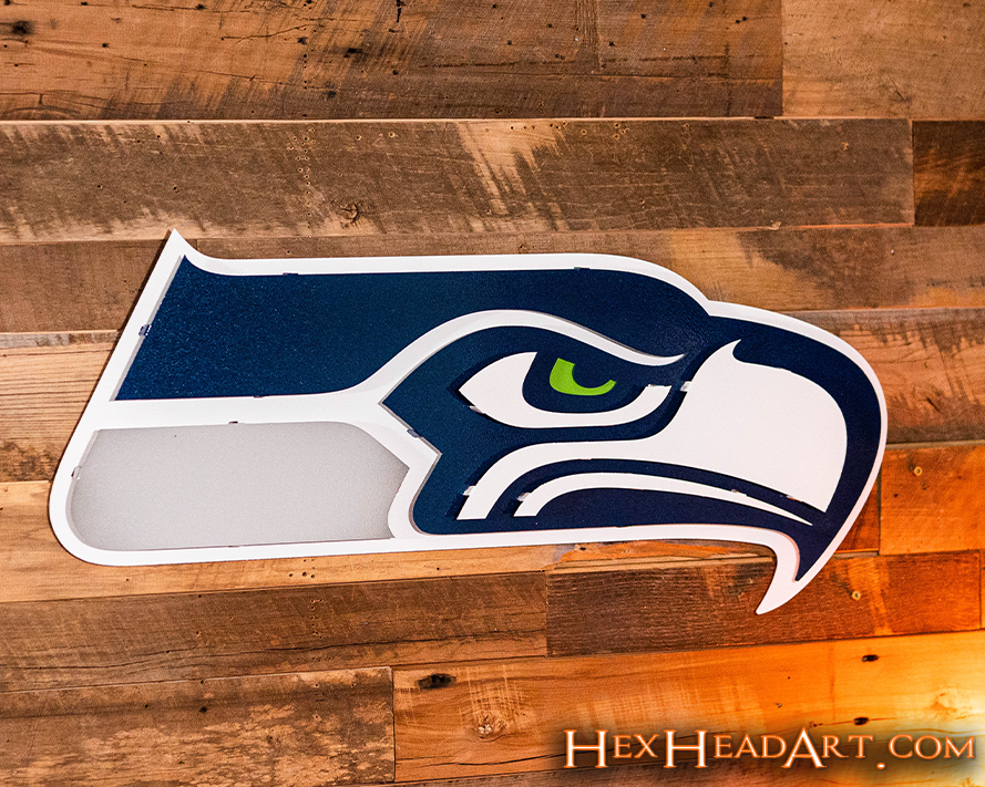 Seattle Seahawks Mascot 3D Vintage Metal Wall Art