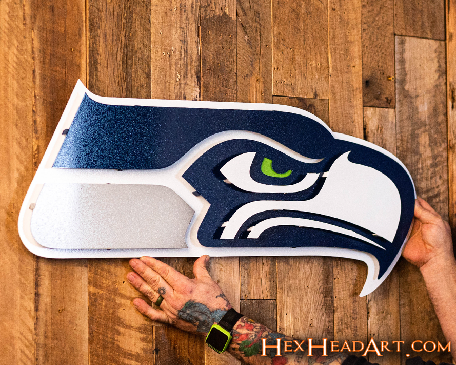 Seattle Seahawks Mascot 3D Vintage Metal Wall Art