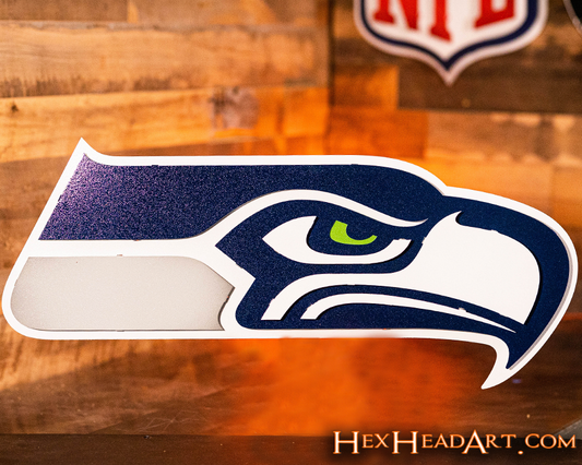 Seattle Seahawks Mascot 3D Vintage Metal Wall Art