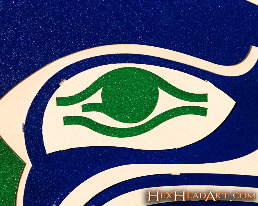 Seattle Seahawks 1976 Throwback Mascot 3D Vintage Metal Wall Art