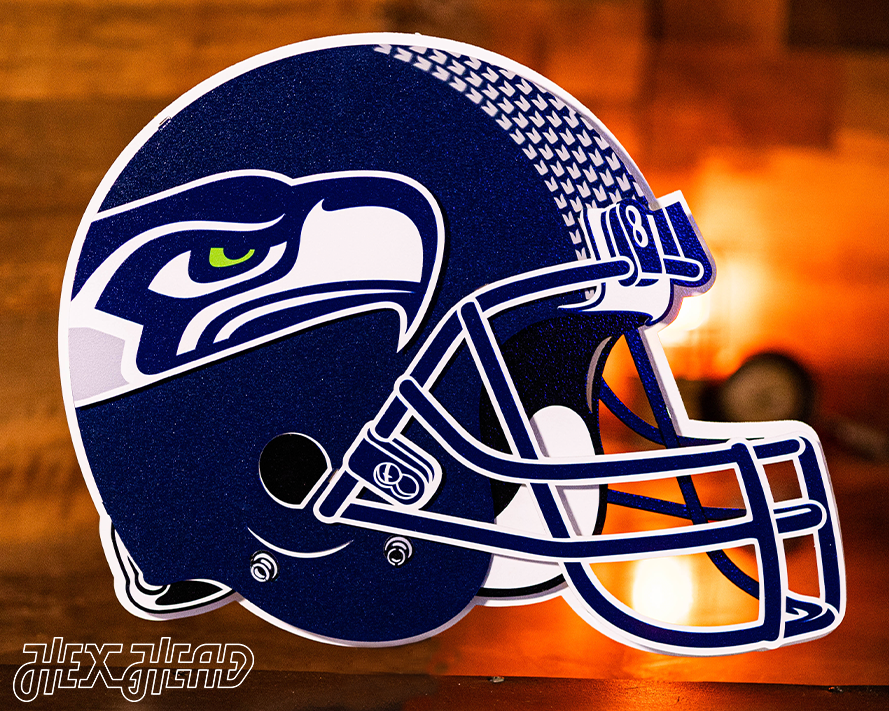 BLITZ Collection - 8 Layer Seattle Seahawks Helmet 3D Vintage Metal Wall Art