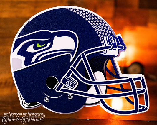 BLITZ Collection - 8 Layer Seattle Seahawks Helmet 3D Vintage Metal Wall Art