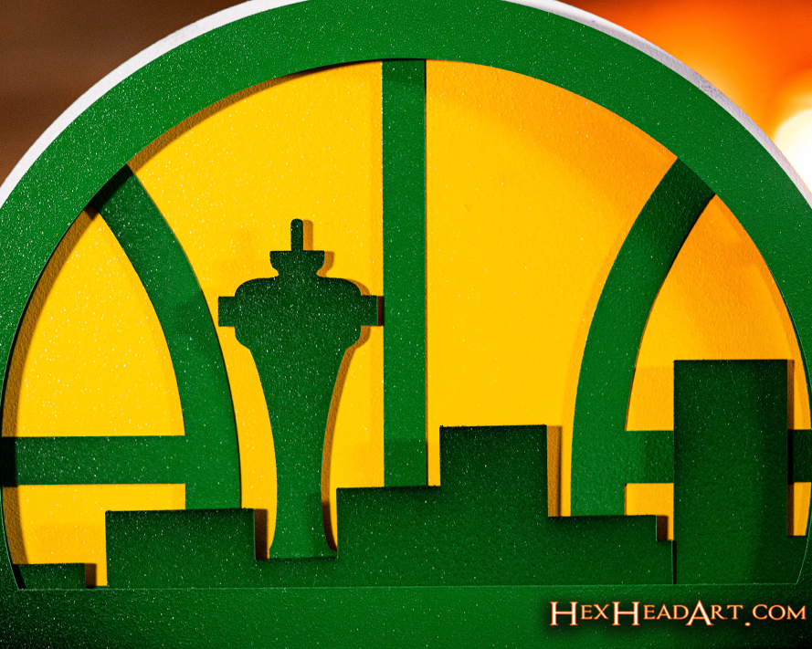 Seattle SuperSonics 3D Vintage Metal Wall Art