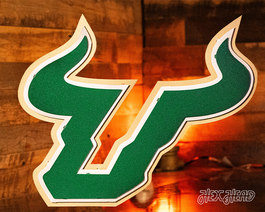 South Florida Bulls "U" 3D Vintage Metal Wall Art