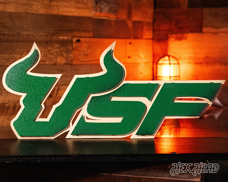 South Florida Bulls "USF" 3D Vintage Metal Wall Art