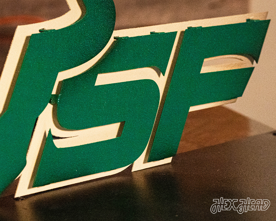 South Florida Bulls "USF" 3D Vintage Metal Wall Art