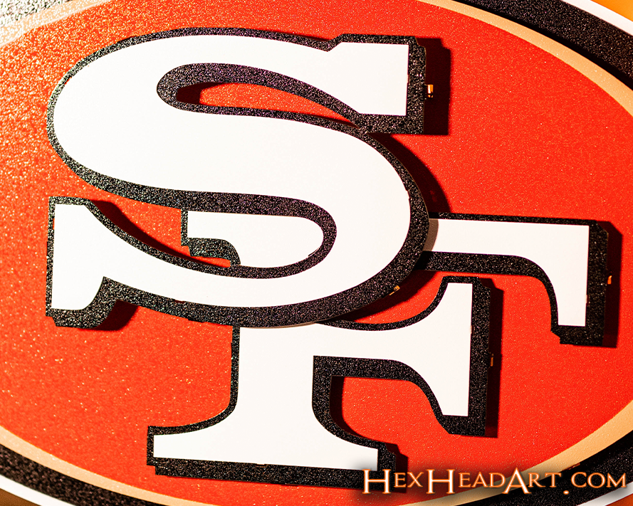 San Francisco 49ers "SF Oval" 3D Vintage Metal Wall Art