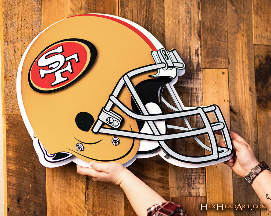 BLITZ Collection - 8 Layer San Francisco 49ers Helmet 3D Vintage Metal Wall Art