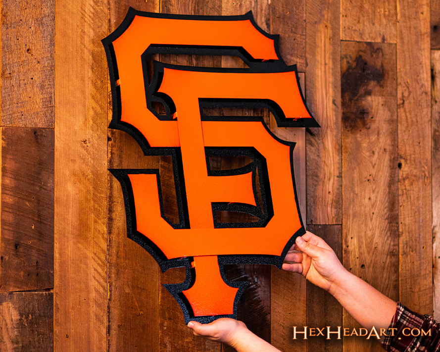 San Francisco Giants Interlocking "SF" Logo 3D Metal Wall Art