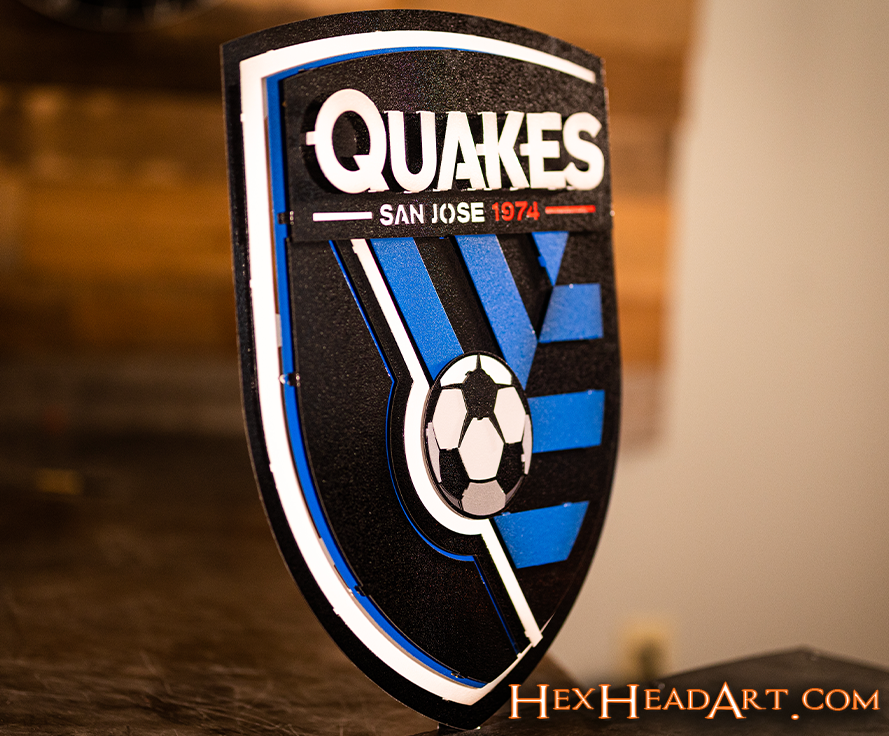 San Jose Earthquakes "Quakes" 3D Vintage Metal Wall Art