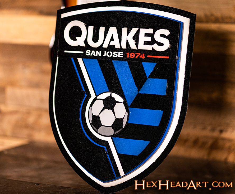 San Jose Earthquakes "Quakes" 3D Vintage Metal Wall Art