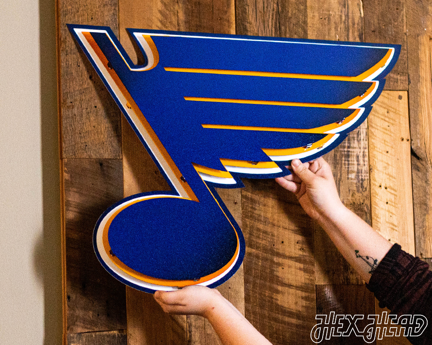 St Louis Blues 3D Vintage Metal Wall Art