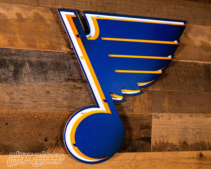 St Louis Blues 3D Vintage Metal Wall Art