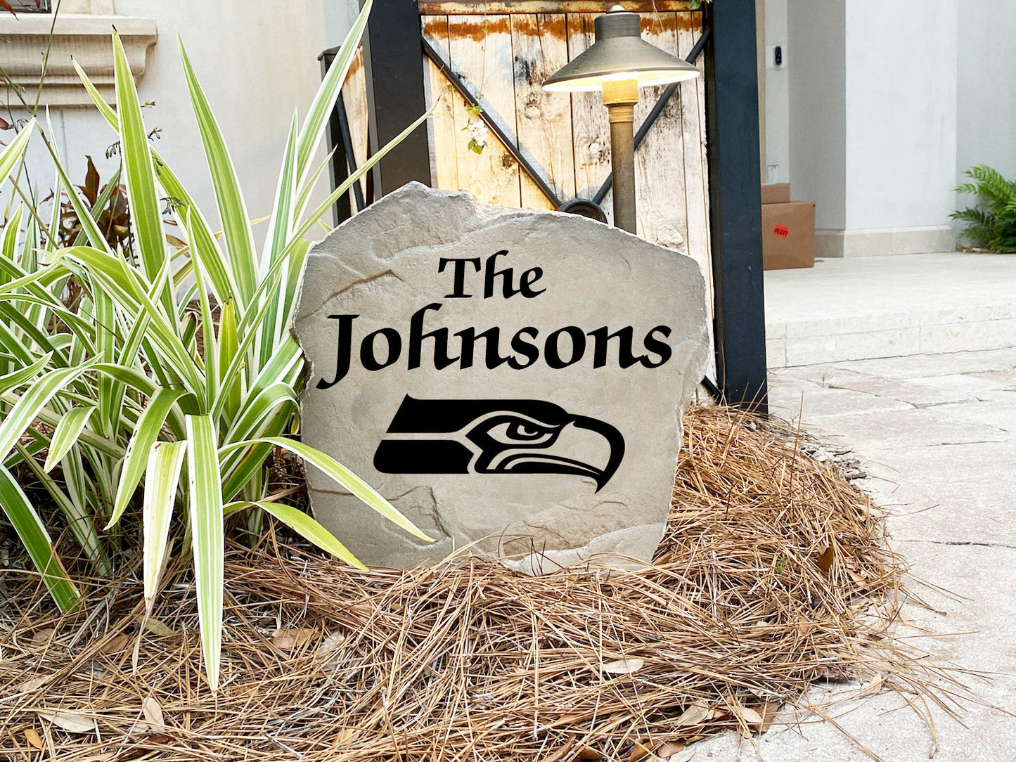 Seattle Seahawks Design-A-Stone Landscape Art Family Name