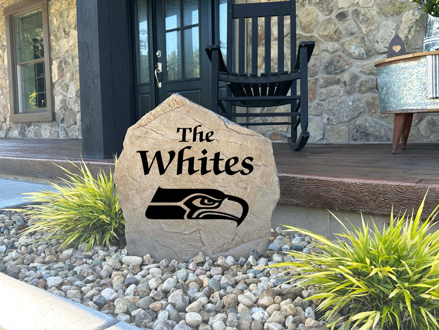 Seattle Seahawks Design-A-Stone Landscape Art Family Name