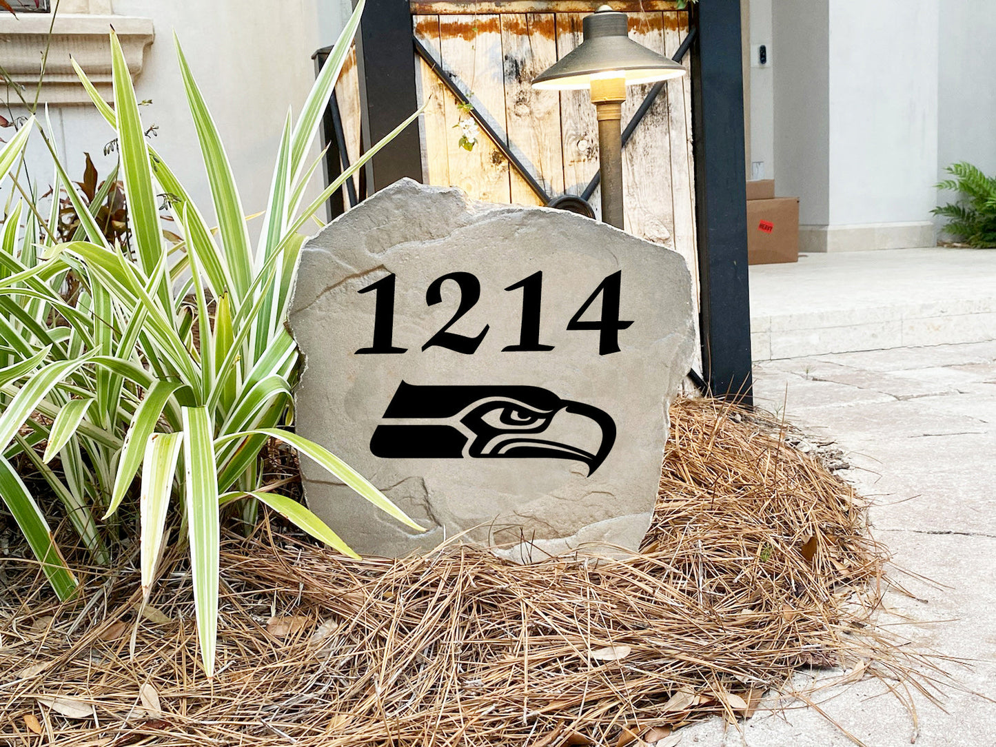 Seattle Seahawks Design-A-Stone Landscape Art Address Stone