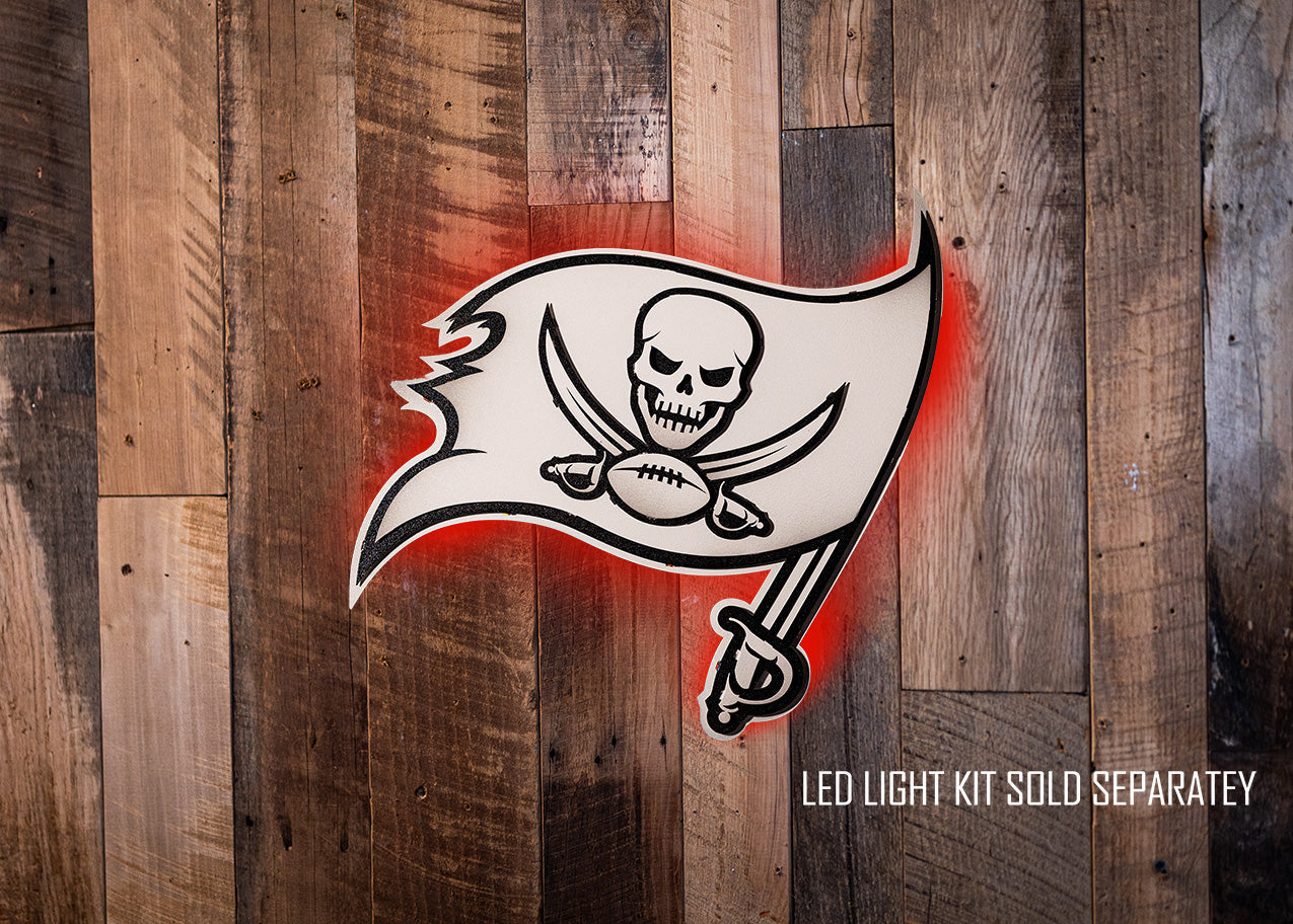 MONOCHROME - Tampa Bay Buccaneers "Buc's Jolly Roger Flag" 3D Vintage Metal Wall Art