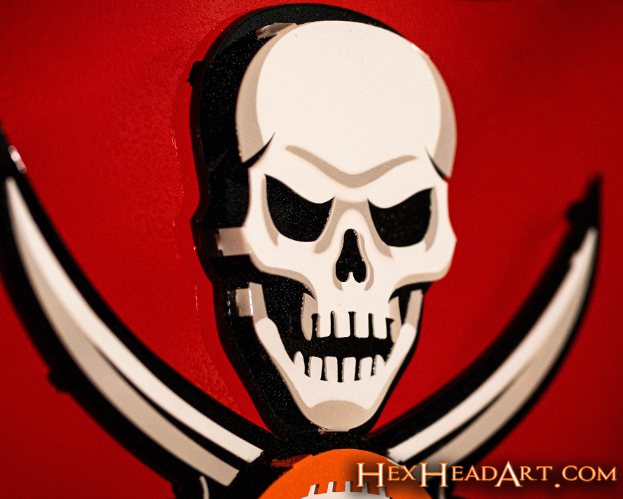 Tampa Bay Buccaneers "Buc's Jolly Roger Flag" 3D Vintage Metal Wall Art