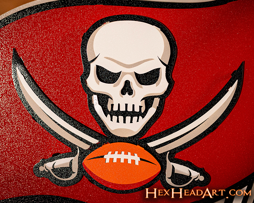 Tampa Bay Buccaneers "Buc's Jolly Roger Flag" 3D Vintage Metal Wall Art