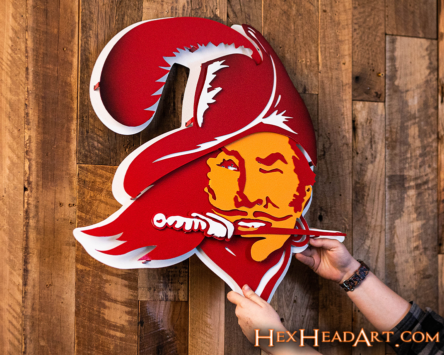 Tampa Bay Buccaneers "BUCCO BRUCE" 3D Vintage Metal Wall Art