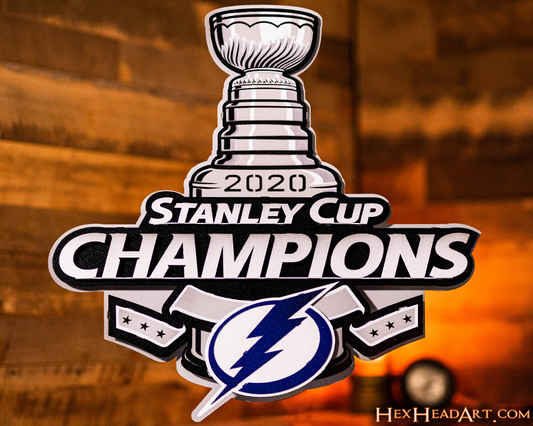 Tampa Bay Lightning 2020 STANLEY CUP CHAMPIONS- 3D Vintage Metal Wall Art