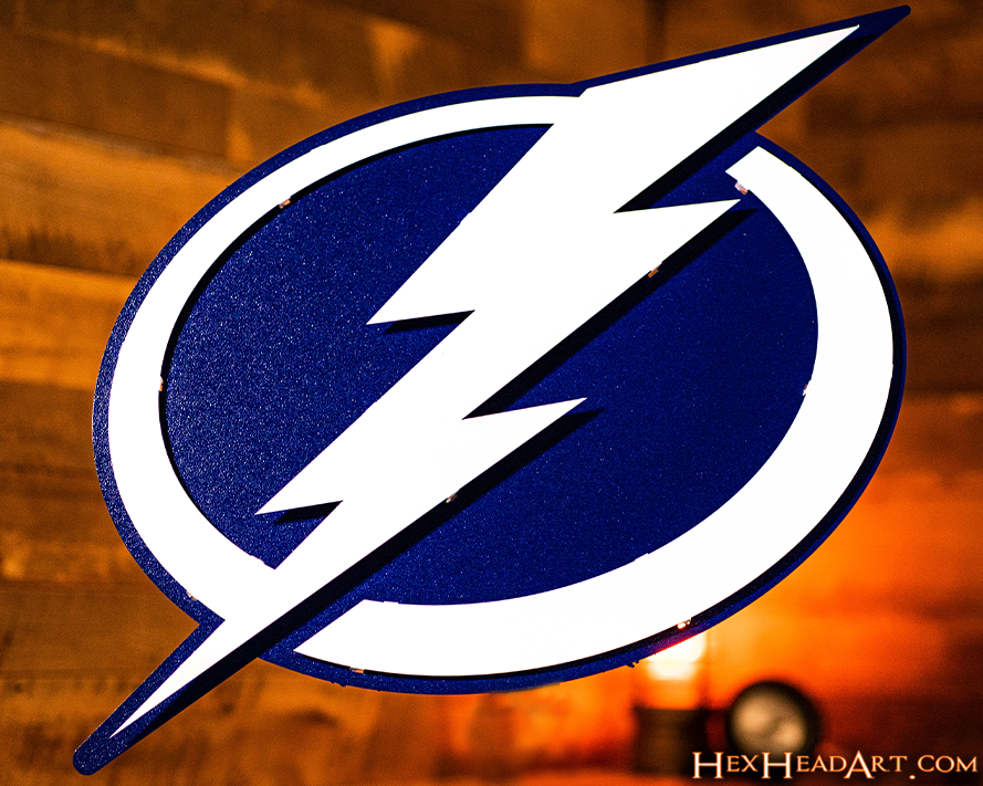 Tampa Bay Lightning White NHL 3D Vintage Metal Wall Art