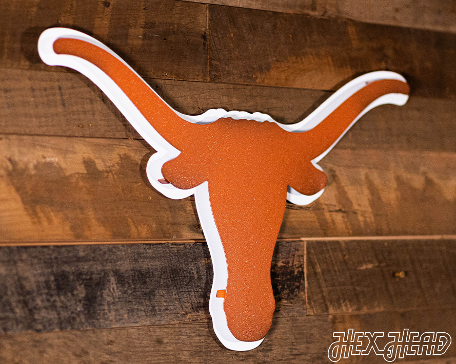 Texas Longhorns  "LONGHORN" 3D Vintage Metal Wall Art