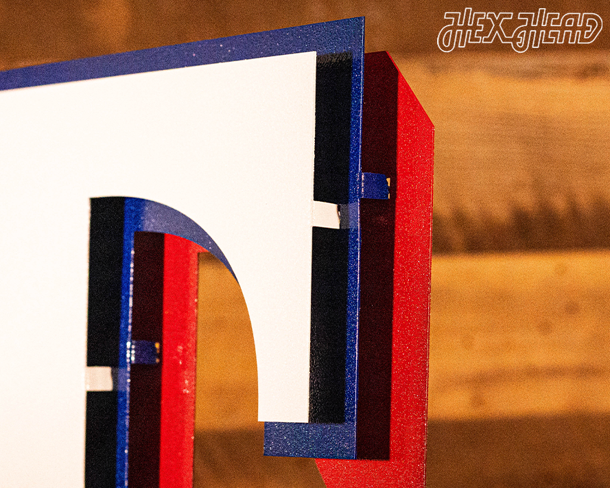 Texas Rangers 3 Layer "T" 3D Metal Wall Art