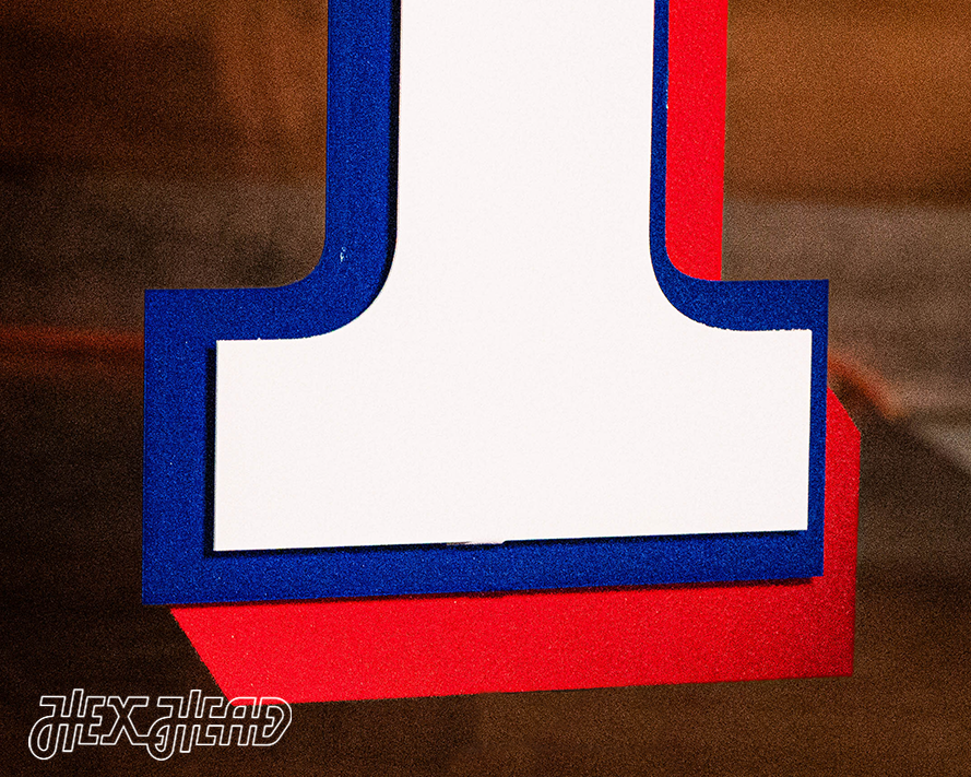 Texas Rangers 3 Layer "T" 3D Metal Wall Art