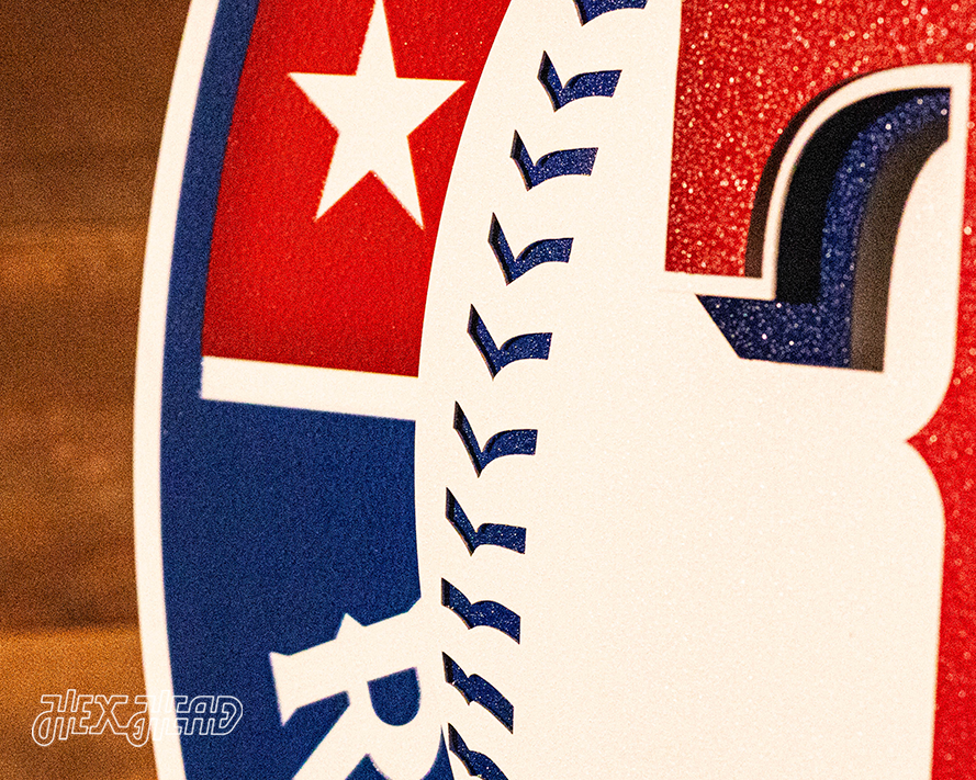 Texas Rangers Crest 3D Metal Wall Art