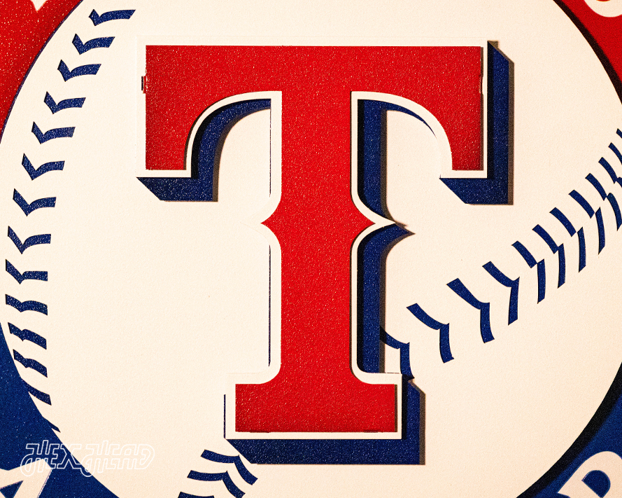 Texas Rangers Crest 3D Metal Wall Art