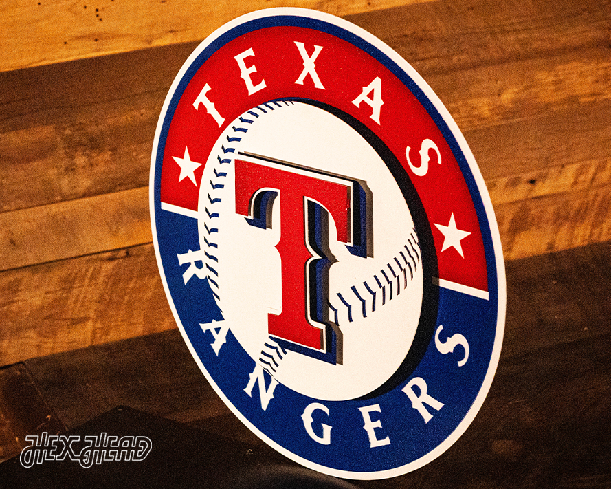 Texas Rangers Crest 3D Metal Wall Art