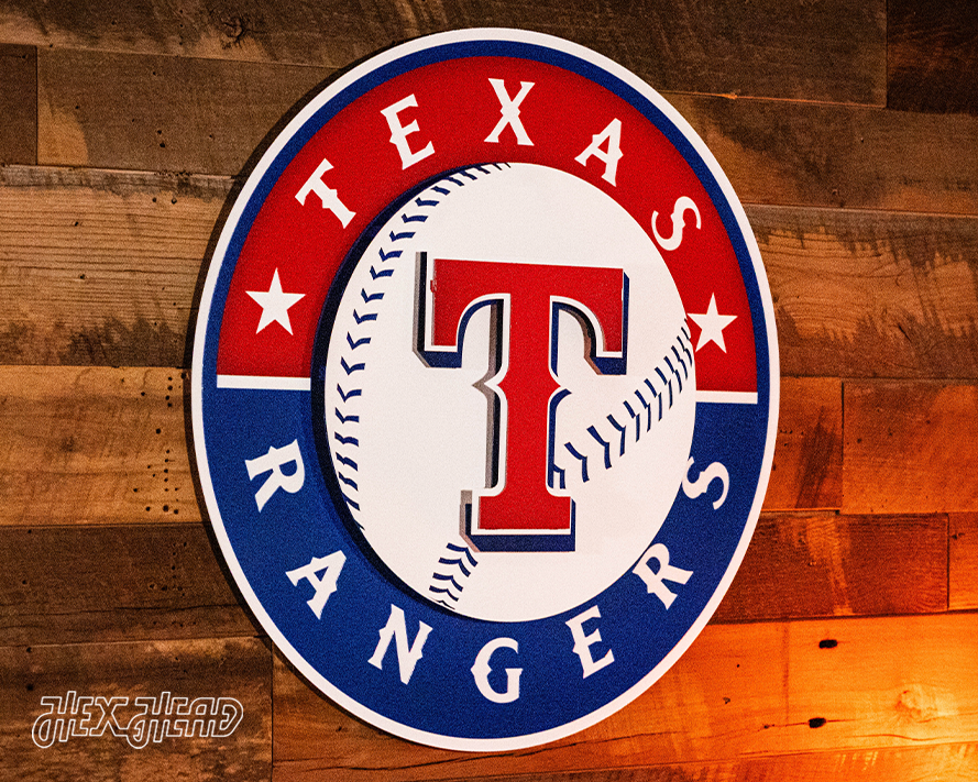 Texas Rangers Crest 3D Metal Wall Art