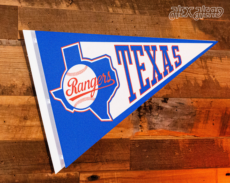 Texas Rangers "1993" 2 Layer Pennant 3D Vintage Metal Wall Art