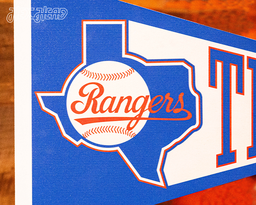 Texas Rangers "1993" 2 Layer Pennant 3D Vintage Metal Wall Art