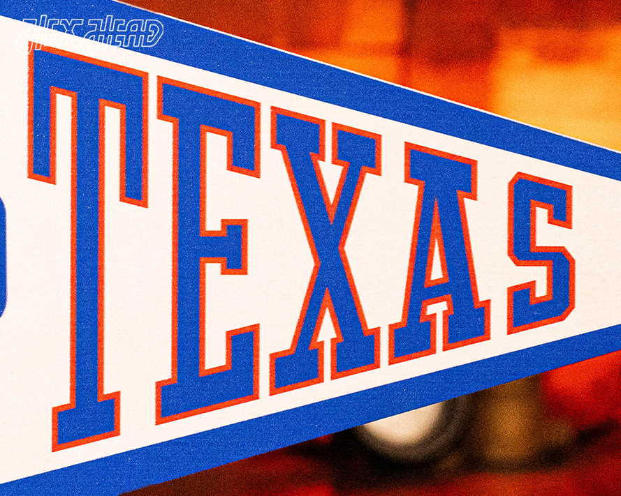 Texas Rangers "1993" 2 Layer Pennant 3D Vintage Metal Wall Art